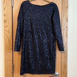 Tibi long sleeved sequined mini dress